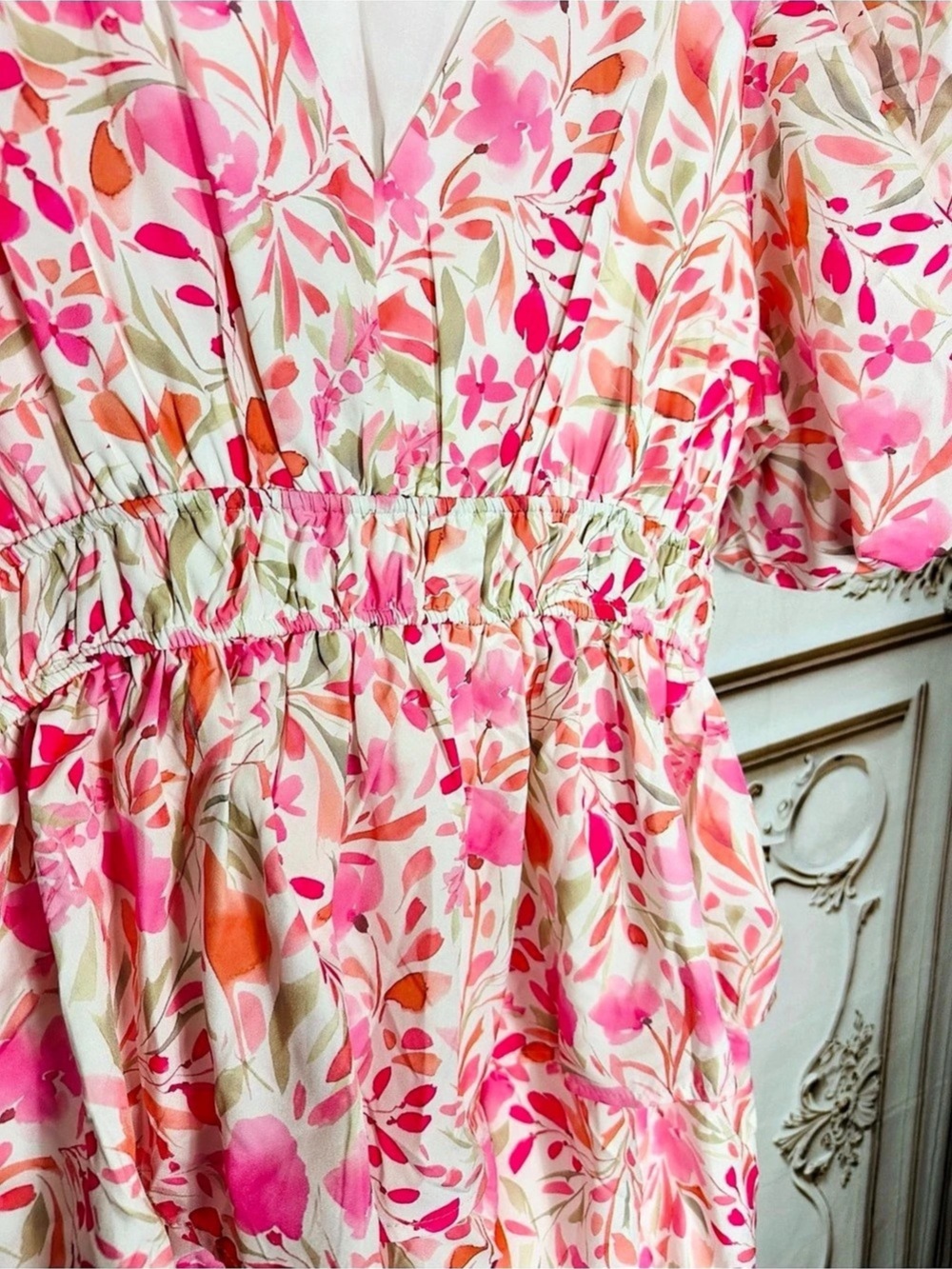 Floral Maxi Dress in Pink & White Size XL - Picture 15 of 15